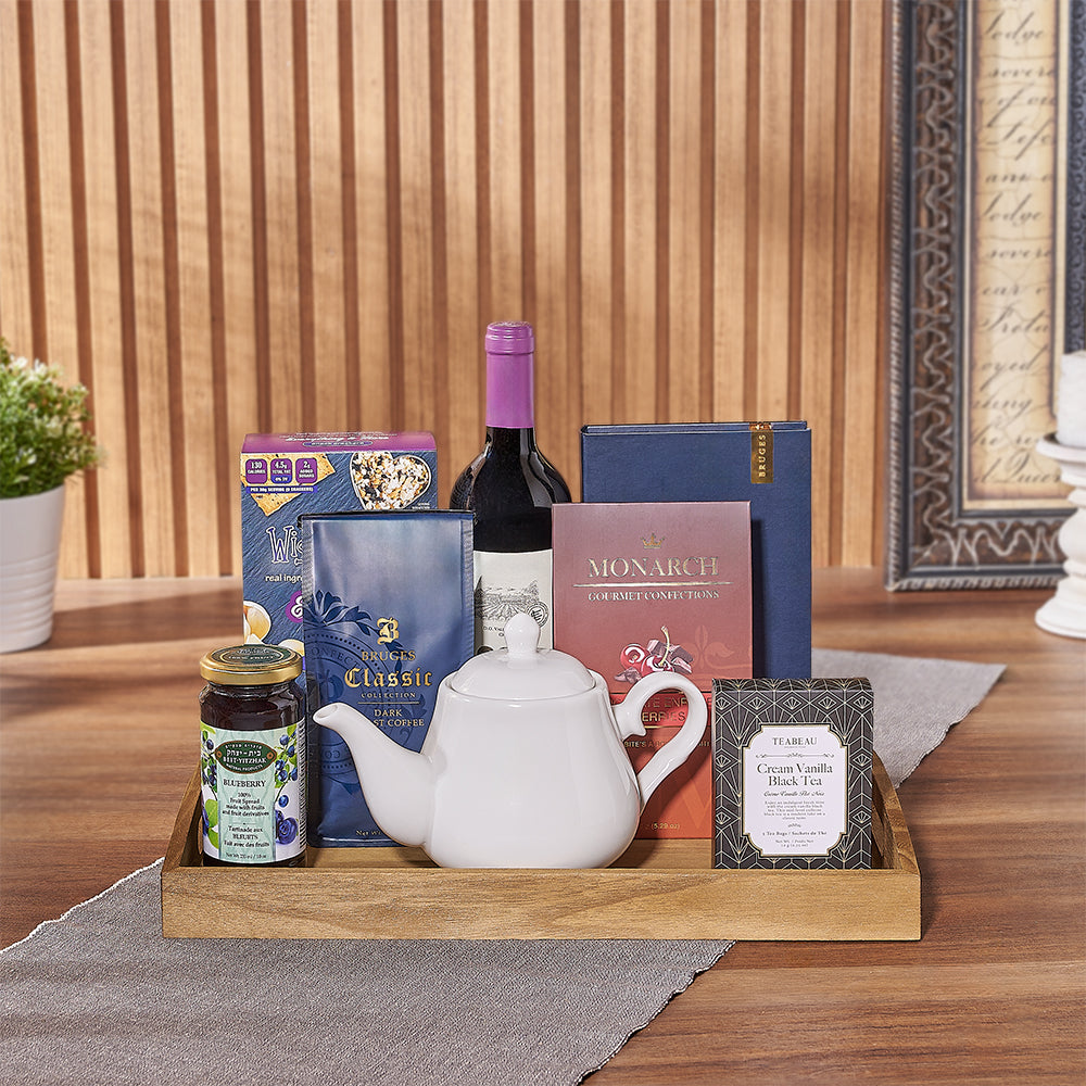 Holiday Kosher Wine and Coffee Gift – how the gift is presented