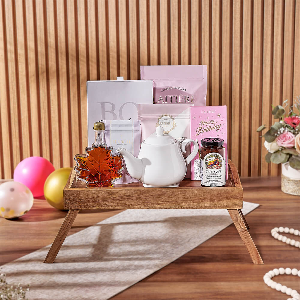 Birthday Tea and Treats Gift Basket – how the gift is presented