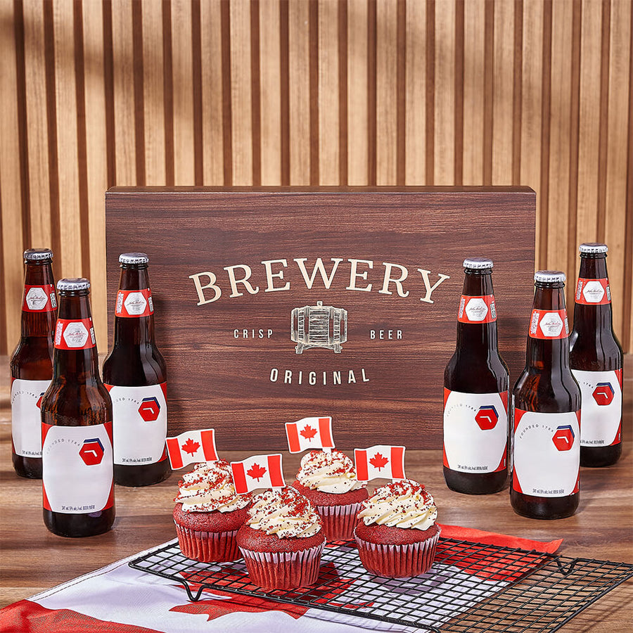 Canada Day Brew & Cupcake Gift, beer gift, beer, canada day gift, canada day, cupcake gift, cupcake, Ottawa delivery