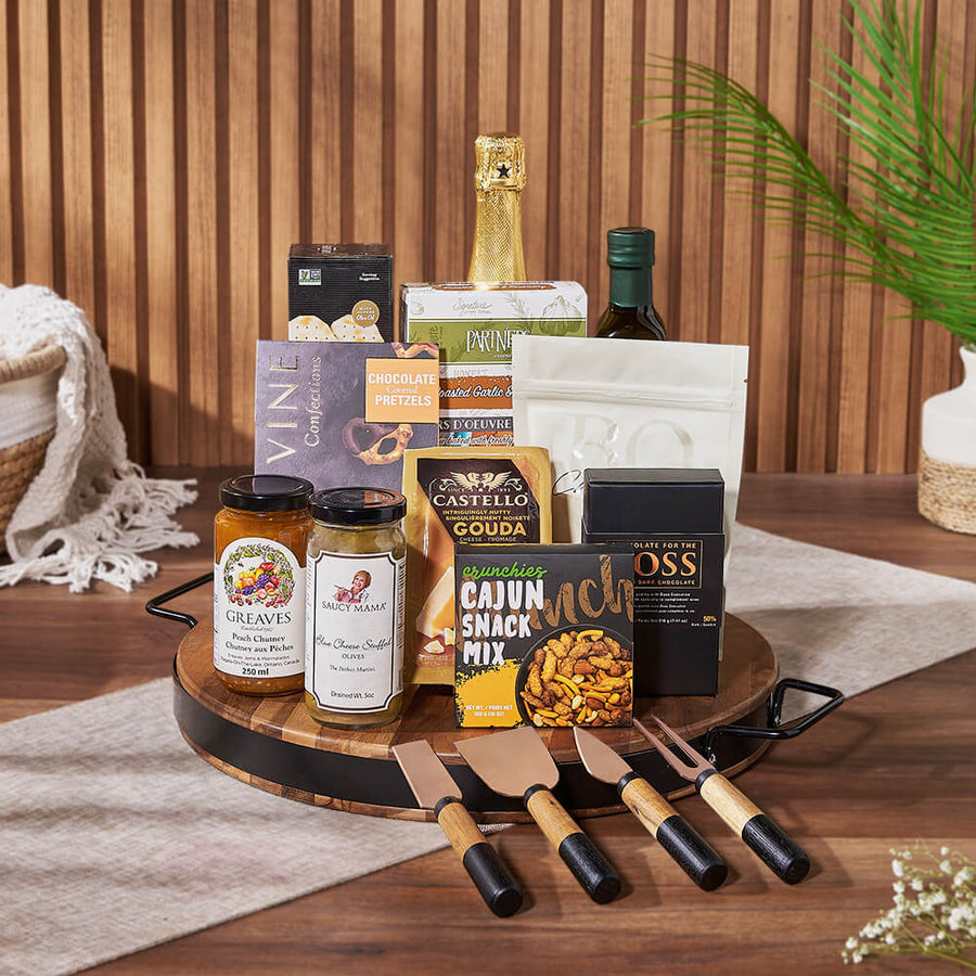 Champagne & Cheese Platter Gift Set, champagne gift, champagne, sparkling wine gift, sparkling wine, cheese board gift, cheese board, Ottawa delivery