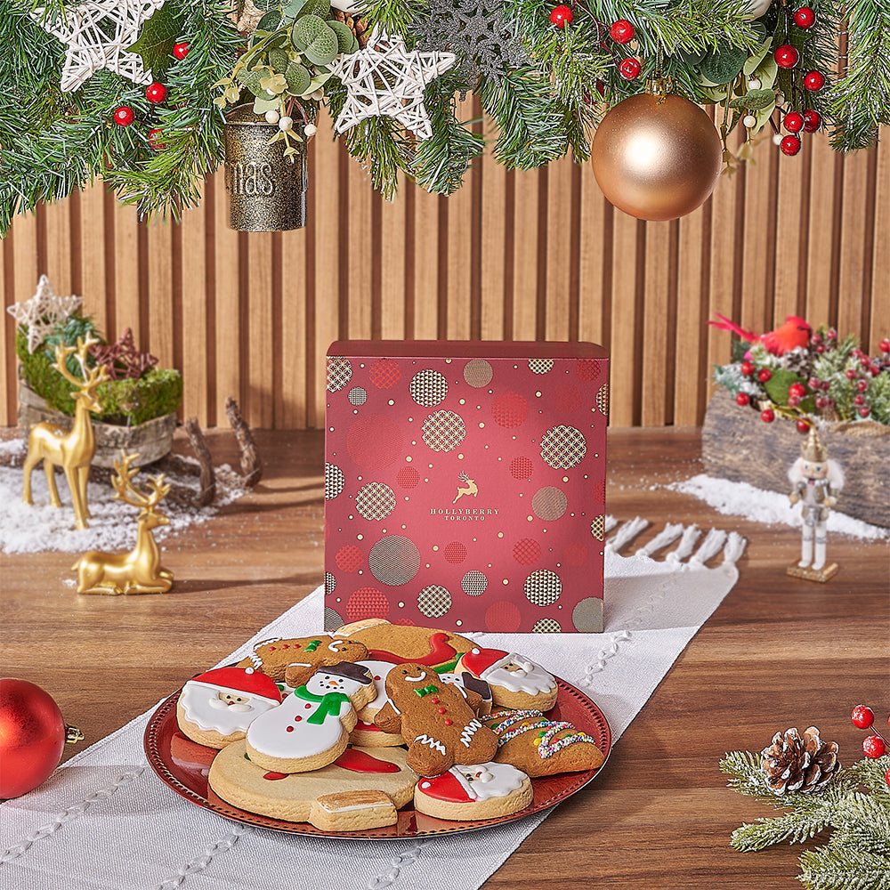 Holiday Assorted Handmade Cookies Gift Basket – how the gift is presented