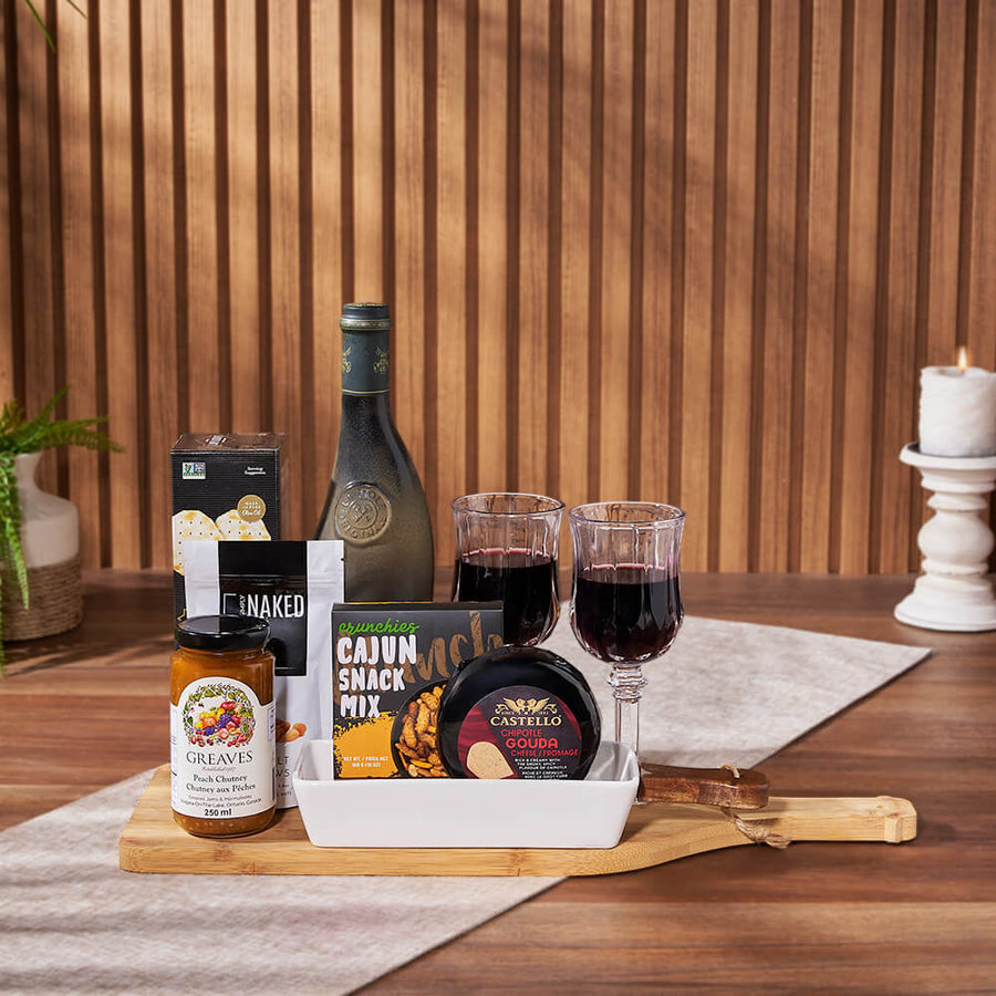 Delightful Wine & Treat Gift Set, wine gift, wine, snack gift, snack, Ottawa delivery