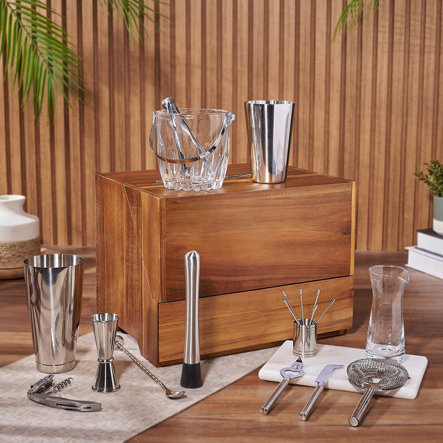 Deluxe Table Top Bar Gift Set, liquor gift, liquor, decanter gift, decanter, bar gift, bar, Ottawa delivery