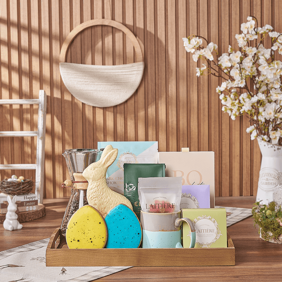 Easter Coffee & Treat Tray, easter gift, easter, chocolate gift, chocolate, cookie gift, cookie, coffee gift, coffee, Ottawa delivery