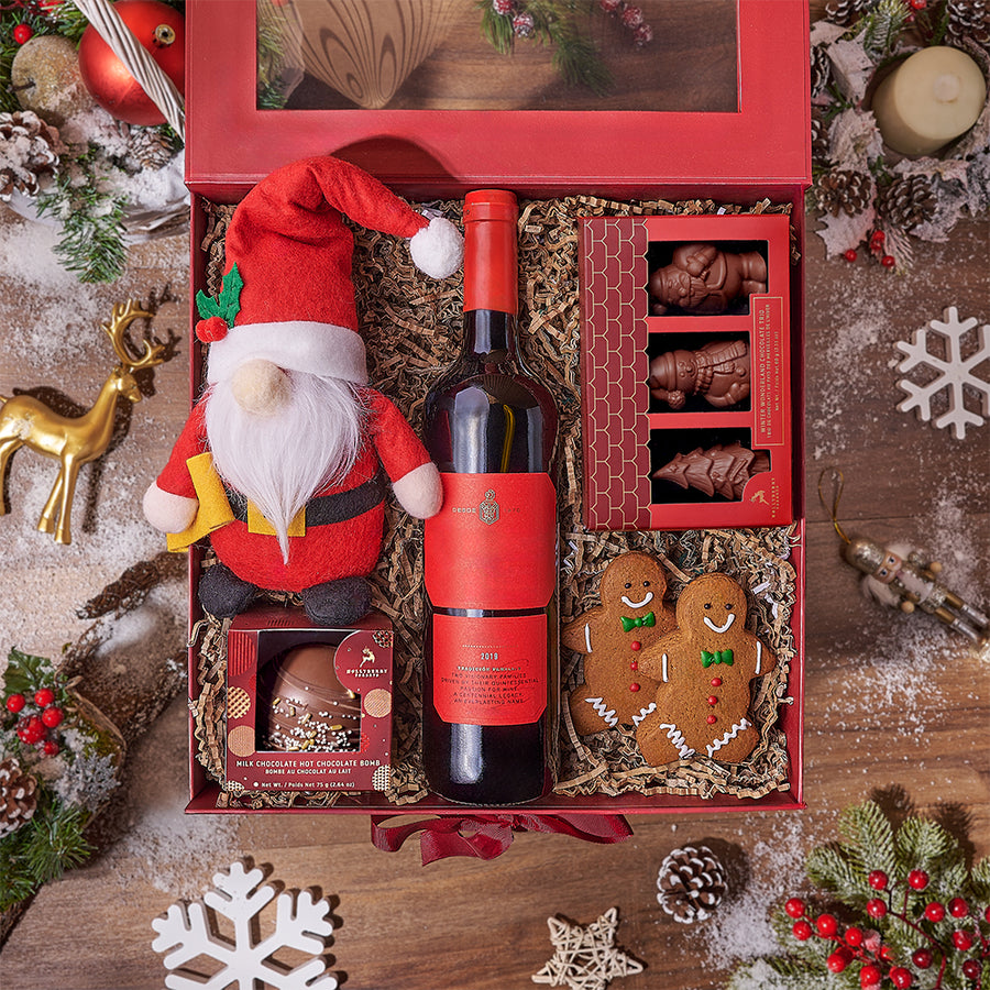 Gingerbread Man & Wine Gift Set, wine gift, wine, chocolate gift, chocolate, christmas gift, christmas, Ottawa delivery