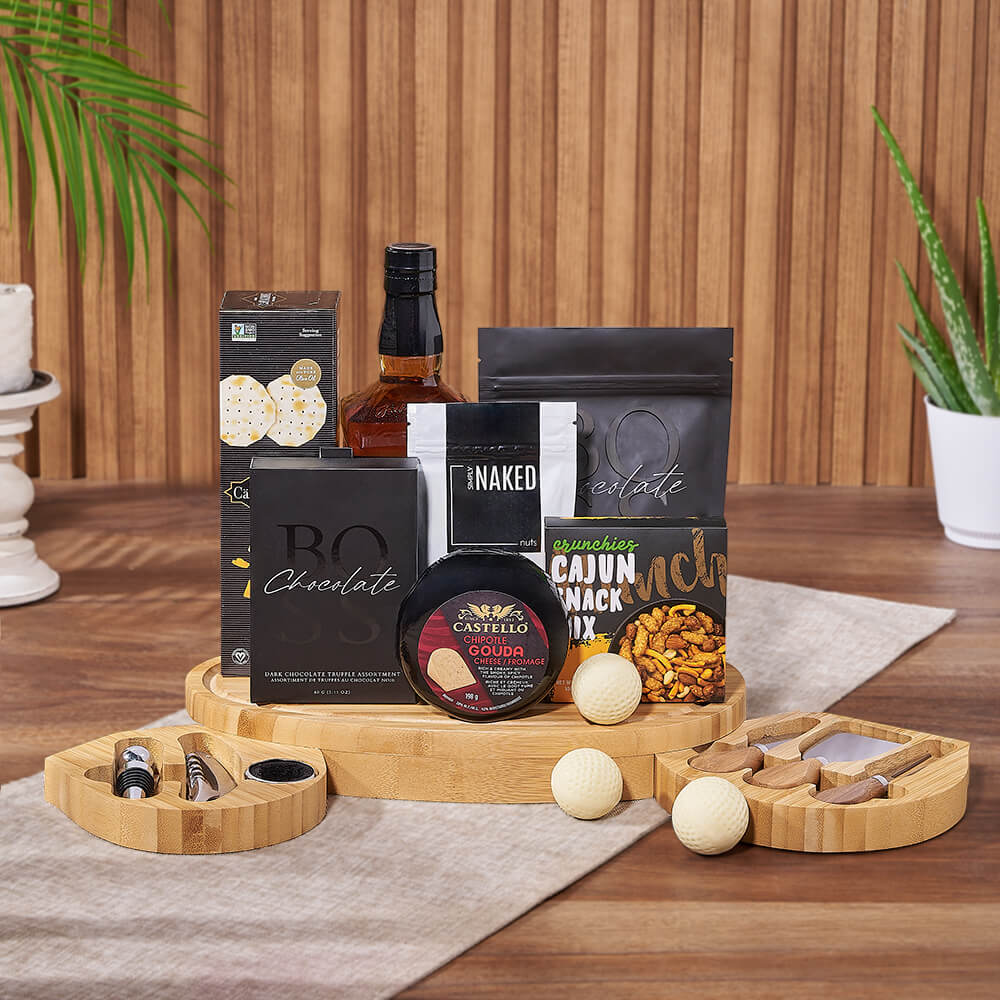 Cheese Board and Liquor Gift Set – how the gift is presented