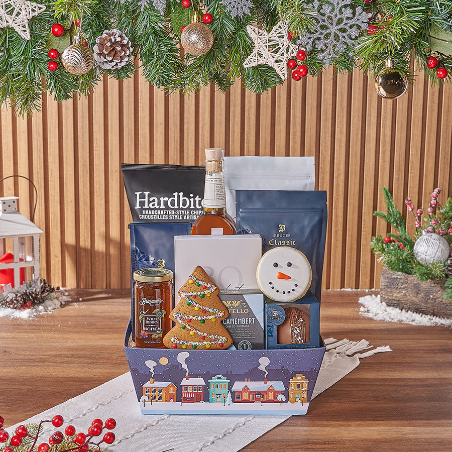 Holiday Snack Smorgasbord with Liquor, liquor gift, liquor, chocolate gift, chocolate, cookie gift, cookie, chocolate gift, chocolate, Ottawa delivery