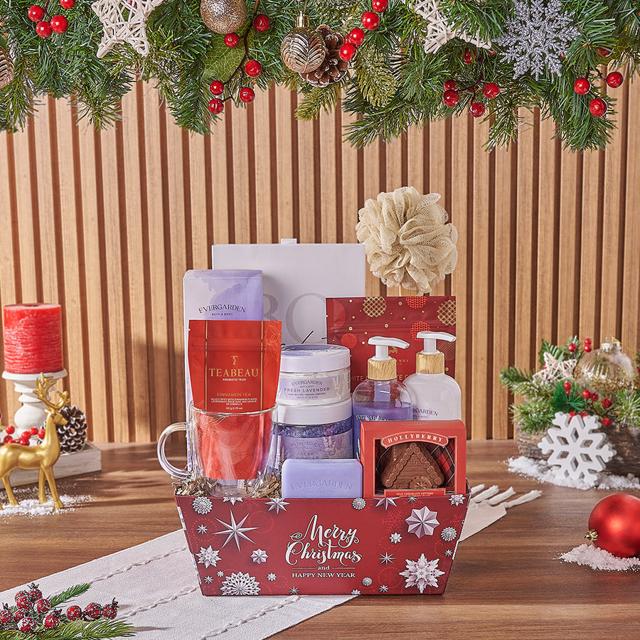 Holiday Teatime Spa Gift, Christmas gift, Christmas, spa gift, spa, chocolate gift, chocolate, tea gift, tea, Ottawa delivery