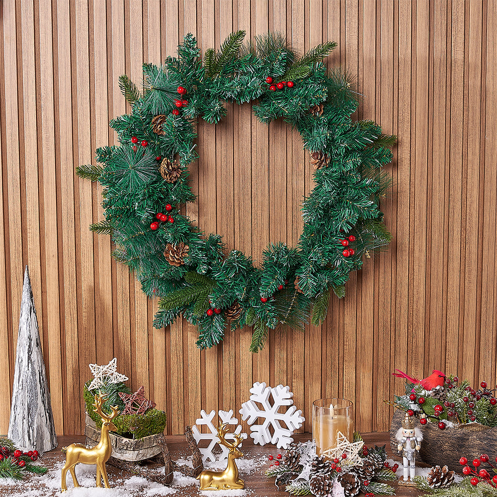 Holiday Faux Wreath Keepsake Gift Basket – how the gift is presented
