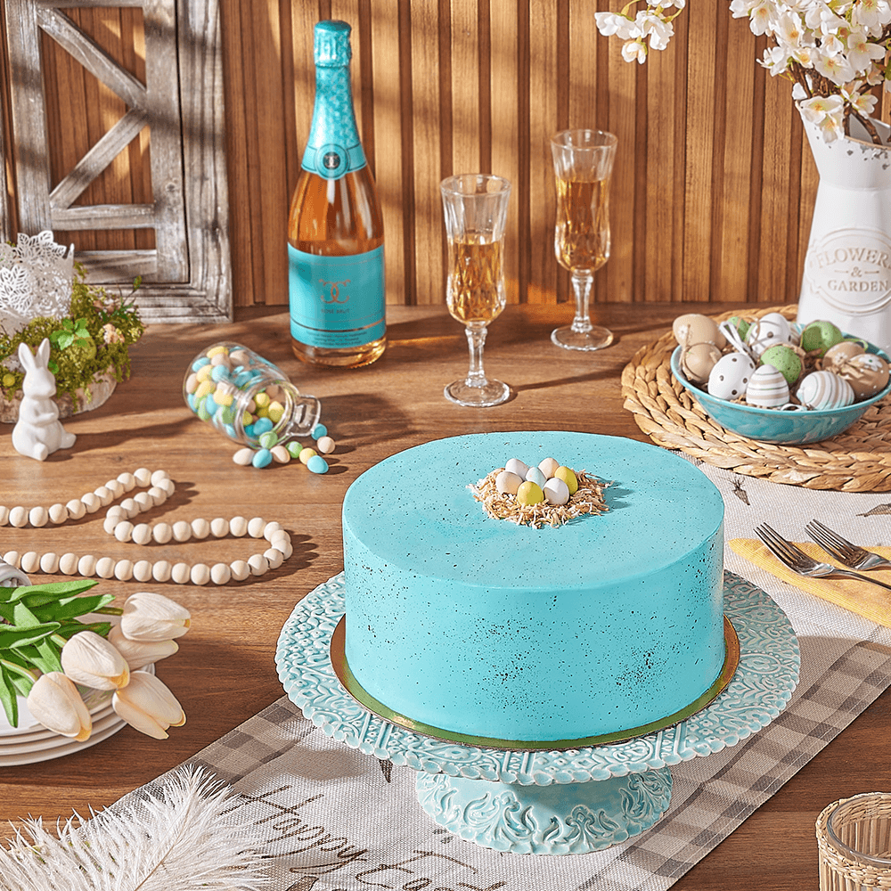 Easter 10 Inch Buttercream Cake with Candy Egg Decoration – how the gift is presented