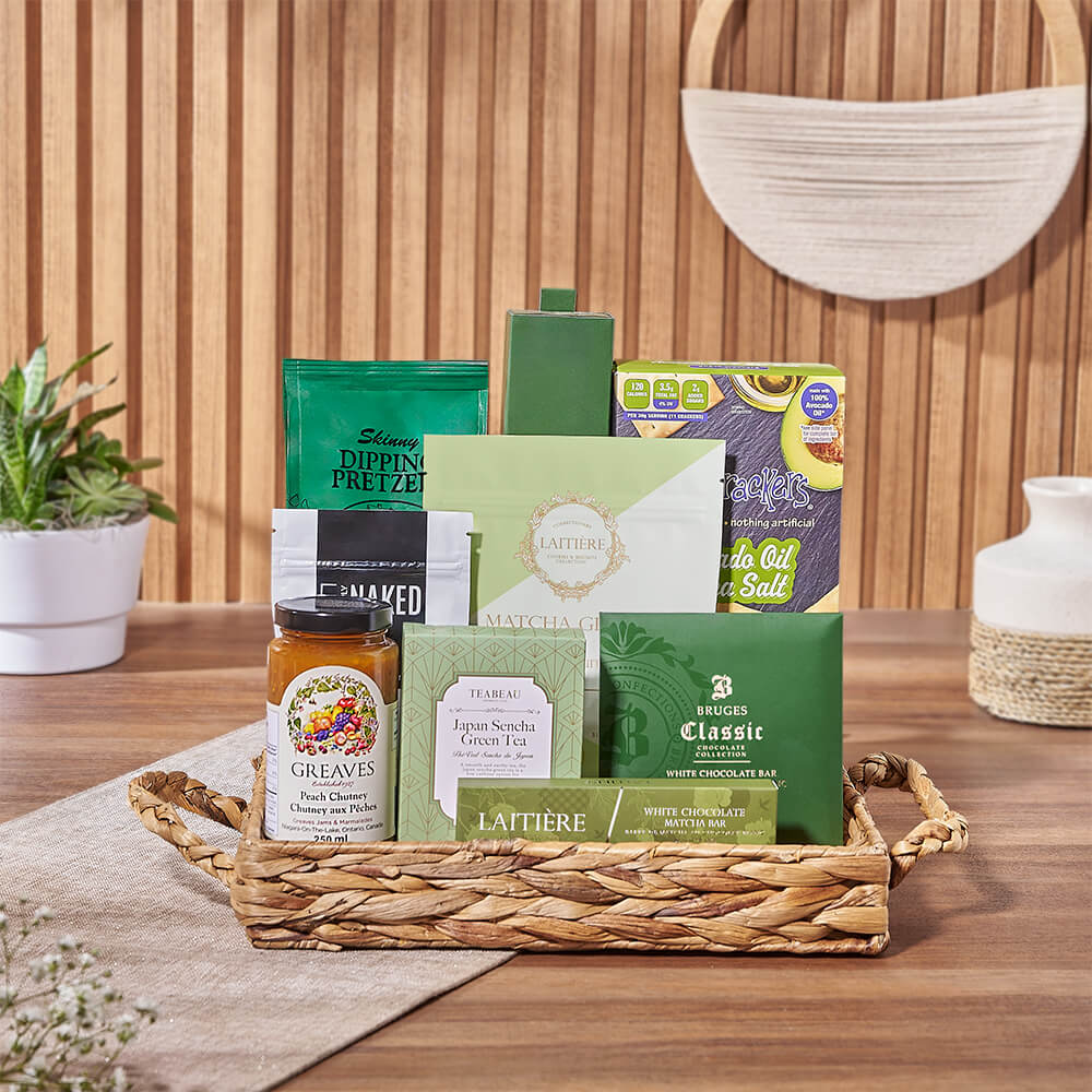 White Chocolate and Tea Snack Tray – how the gift is presented