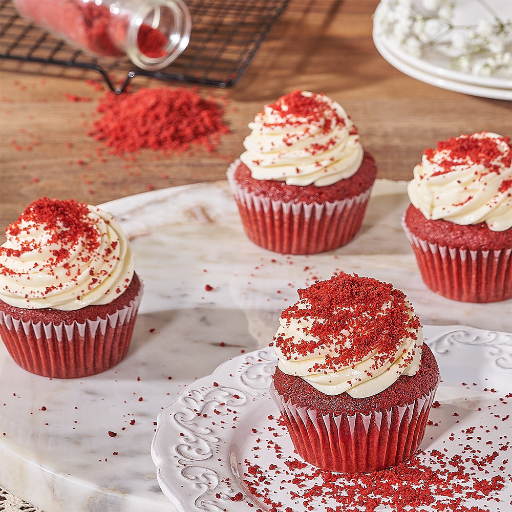 Red Velvet Cake Flavored Cupcake Set of 4 – how the gift is presented