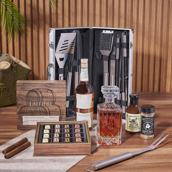 Smokin’ BBQ Grill Gift Set with Liquor Liquor gift baskets Ottawa