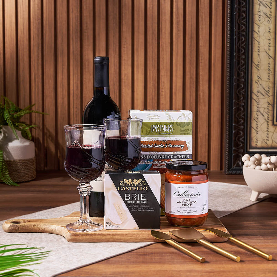 Start Spreading the News Wine & Cheese Gift Basket, wine gift, wine, cheese gift, cheese, Ottawa delivery