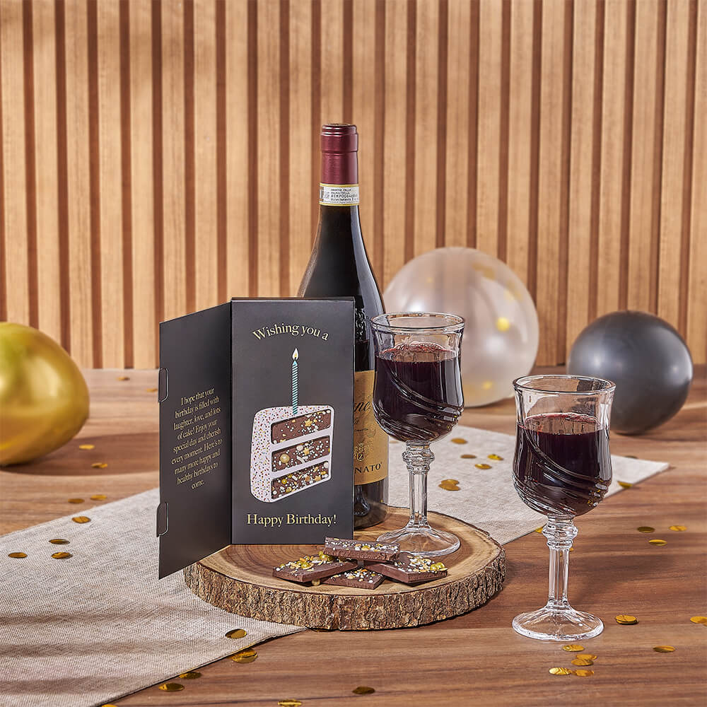 Wine Birthday Gift Set – how the gift is presented