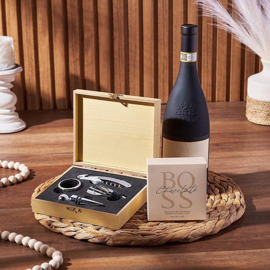 Uptown Wine & Truffles Basket, wine gift, wine, chocolate gift, chocolate, Ottawa delivery