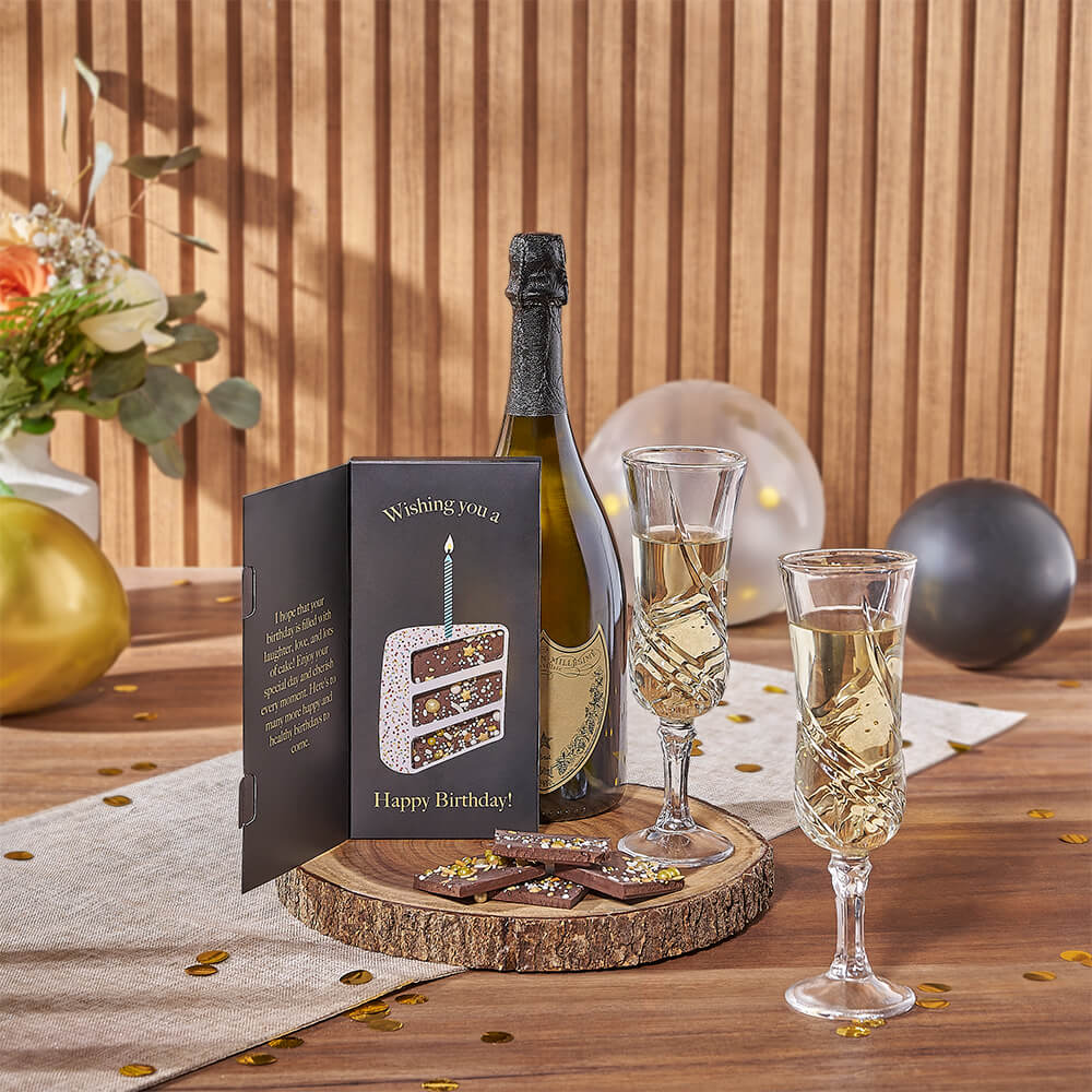 Birthday Sparkling Wine and Champagne Set – how the gift is presented