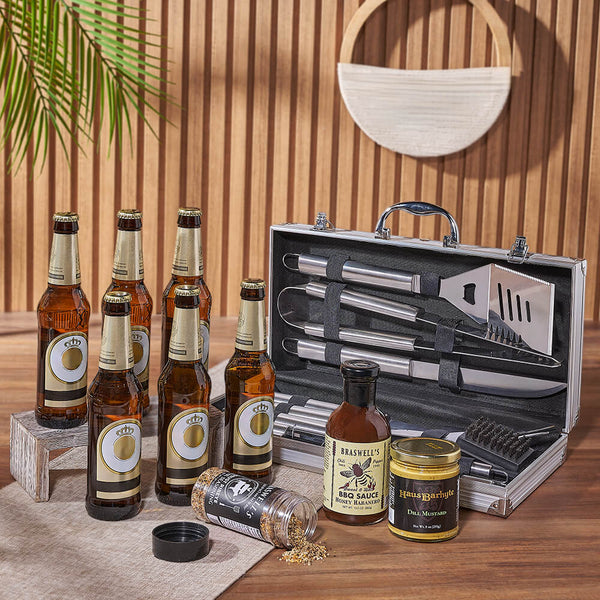 Zesty Barbeque Grill Gift Set with Beer Beer gift baskets Ottawa