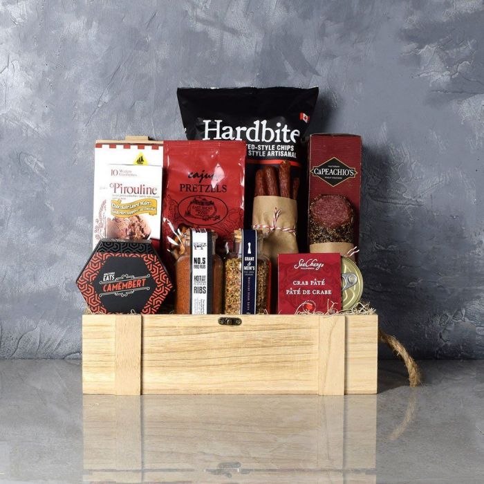 Nashville Style BBQ Essentials in a Rustic Wooden Crate – how the gift is presented