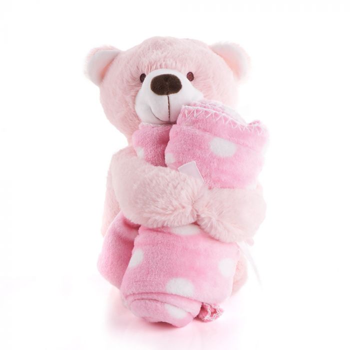 Pink Hugging Blanket Bear from Ottawa Baskets - Plush Gift - Ottawa Delivery.