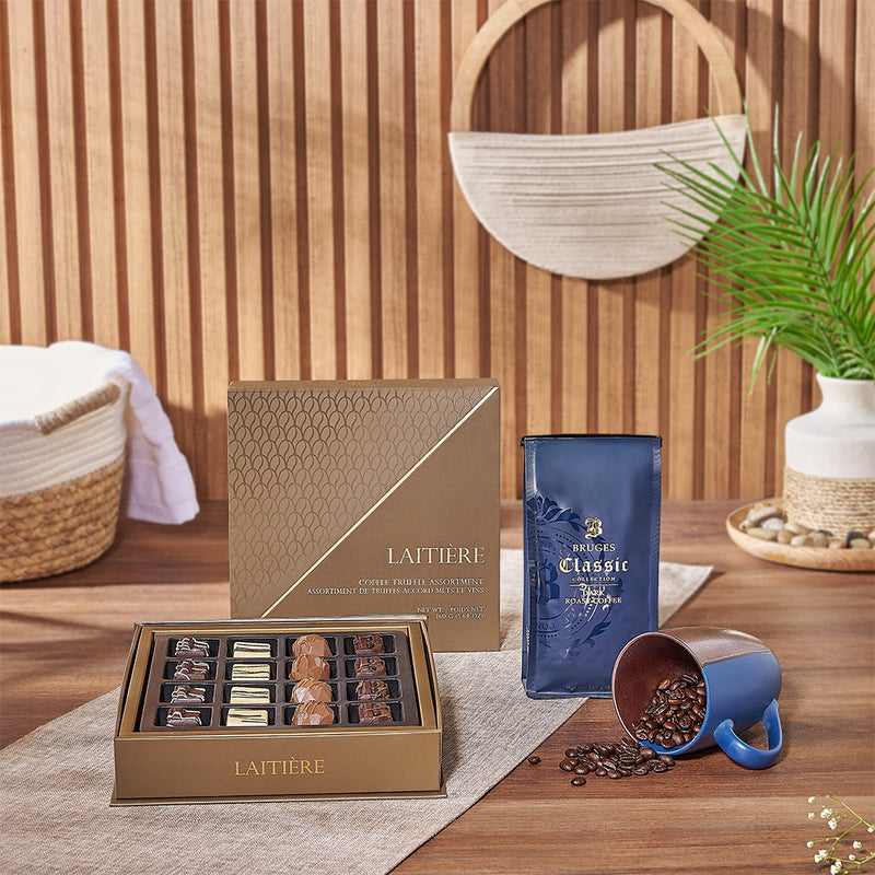 With the Rich Coffee & Truffle Gift Set from Ottawa Baskets to Ottawa delivery