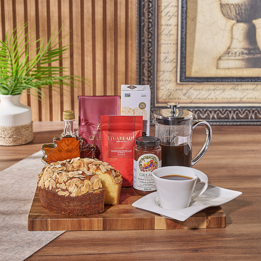 Gourmet Coffee &amp; Coffee Cake Gift Set, brimming with buttery and decadent treats perfect for sharing during coffee time with loved ones - Ottawa Baskets
