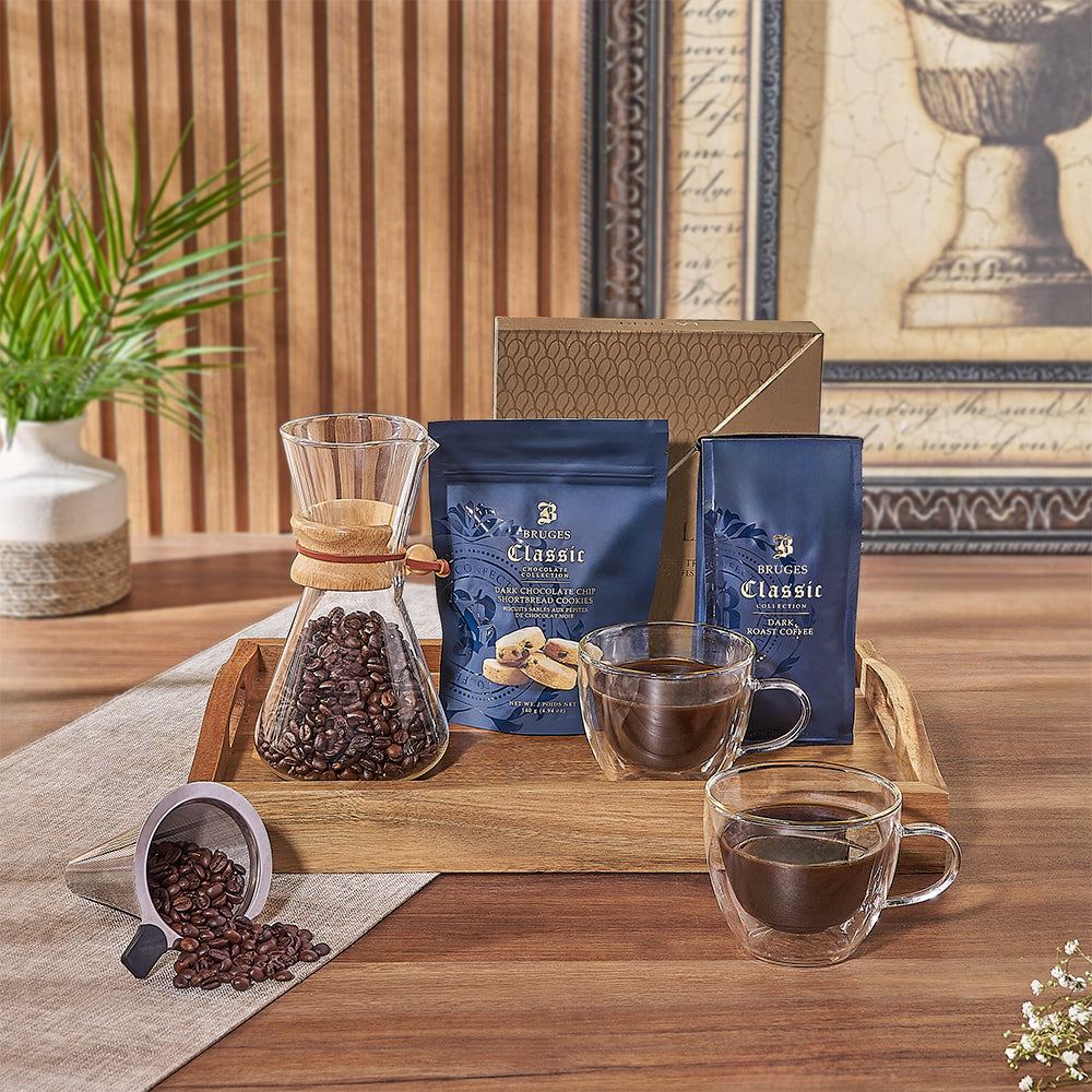 Delight any coffee aficionado with the Forest Hill Coffee &amp; Snack Tray - Ottawa Baskets