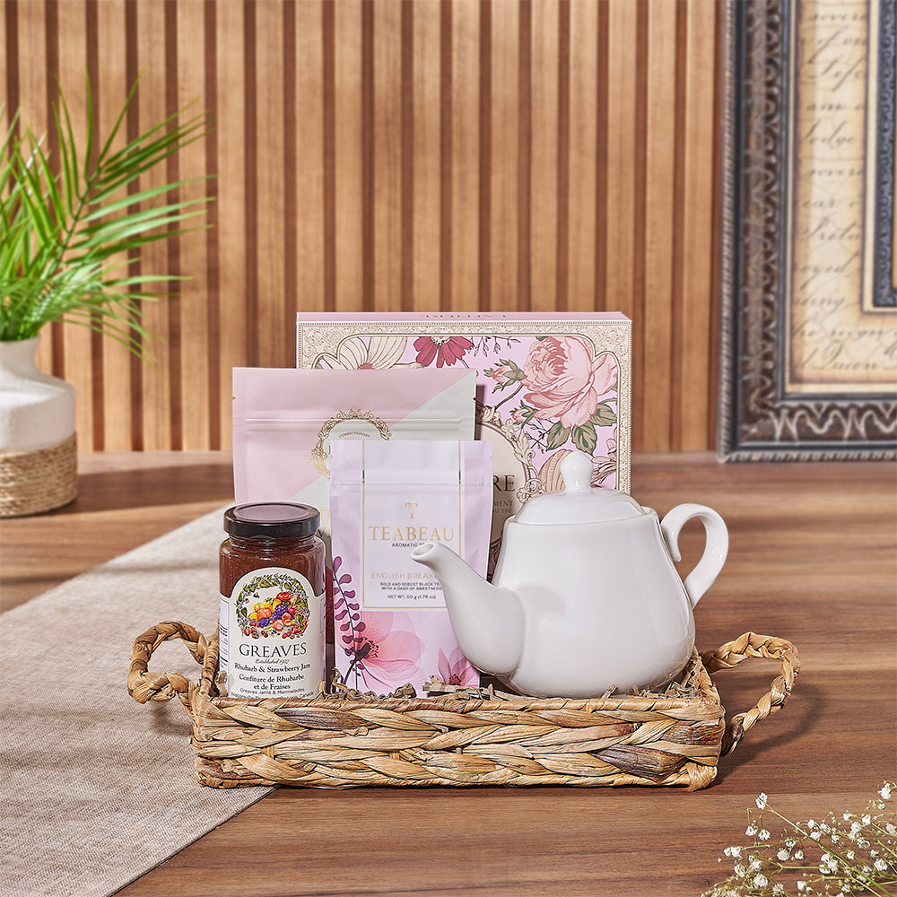 Spot of Tea Gift Tray from Ottawa Baskets, enjoy a stunning gift set with enough to entertain - Ottawa Delivery