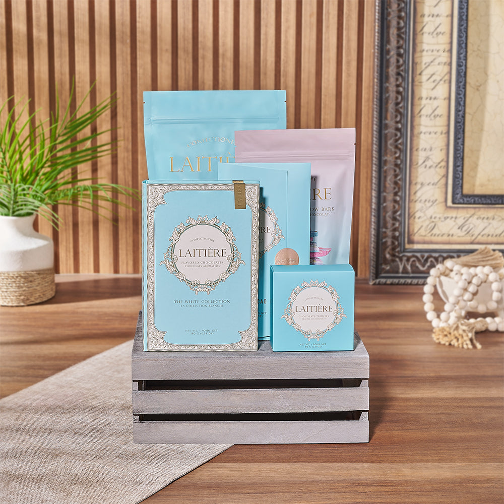 Deluxe Chocolate Wooden Crate Gift – how the gift is presented