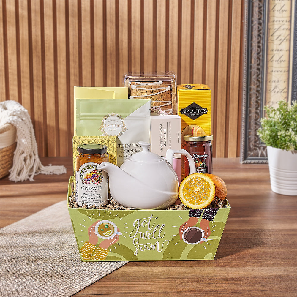 Get Well Tea and Treats Tray – how the gift is presented