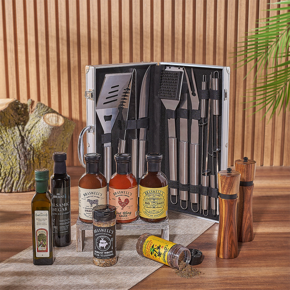 Luxury Grill Essentials Gift Basket – how the gift is presented