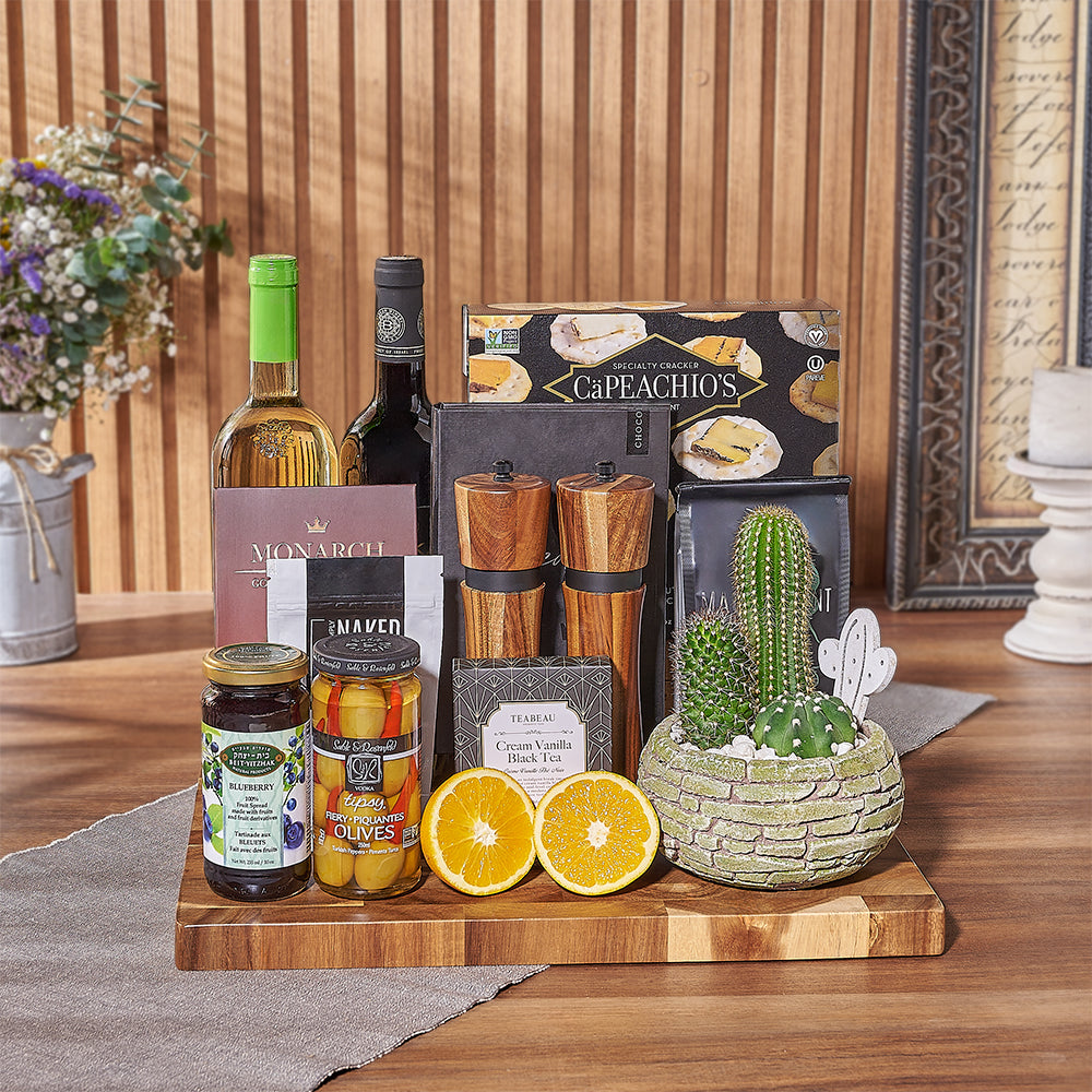 Two-Bottle Kosher Wine Gift Basket – how the gift is presented