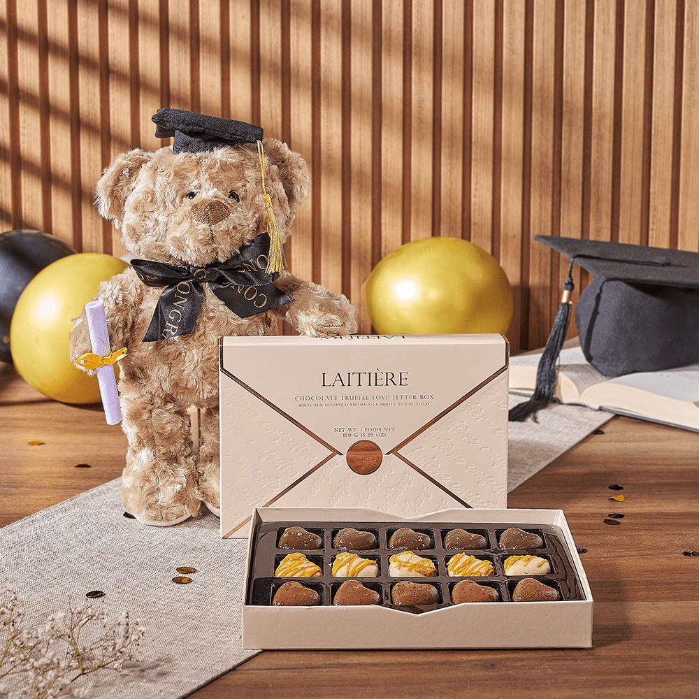 Graduation Chocolate &amp; Teddy Gift, chocolate gift, chocolate, bear gift, bear, Ottawa delivery