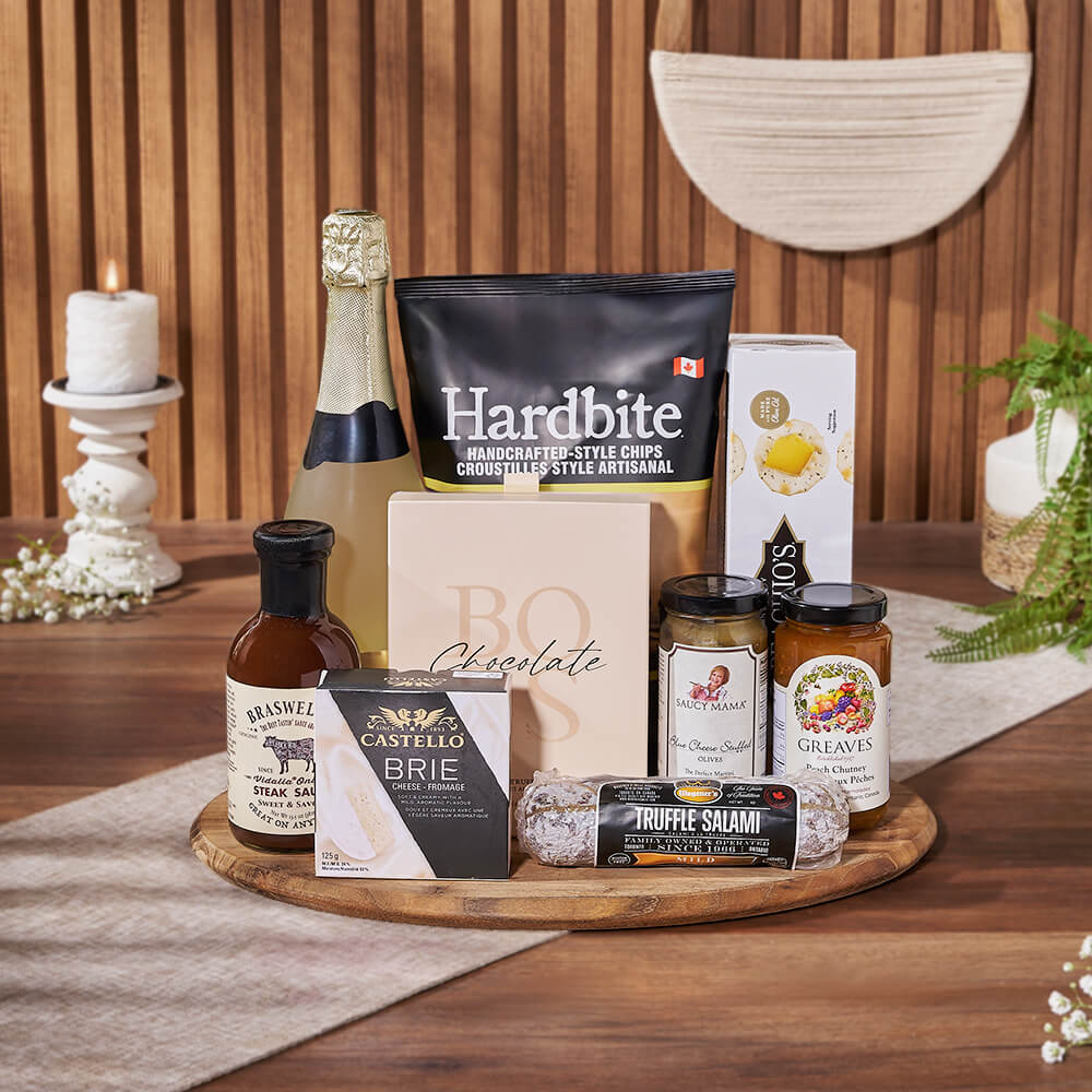Best Of Luck Champagne Gift Basket, champagne gift, champagne, charcuterie gift, charcuterie, cheese gift, cheese, Ottawa delivery