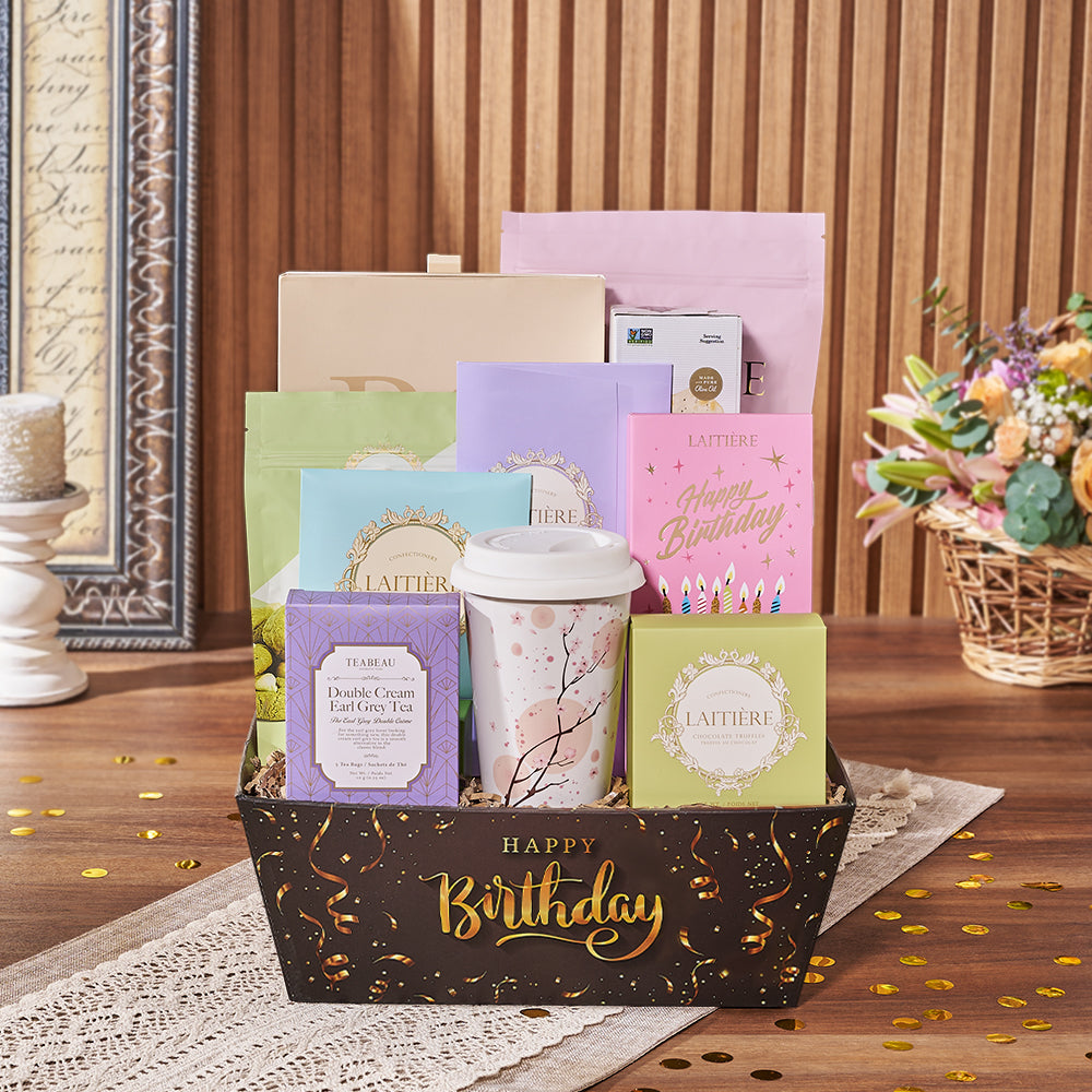 Birthday Tea &amp; Goodies Gift, birthday gift, birthday, tea gift, tea, cookie gift, cookie, chocolate gift, chocolate, Ottawa delivery