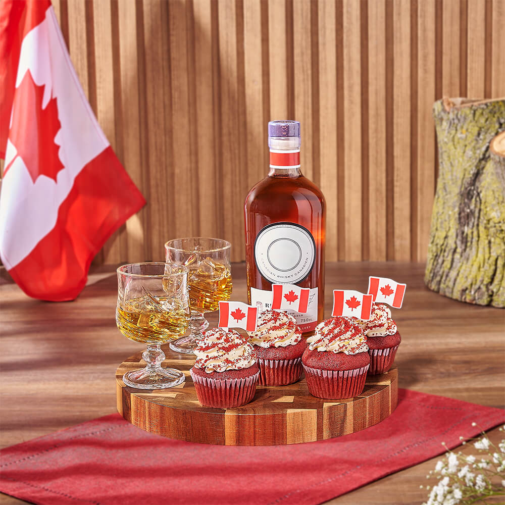 Canada Day Spirits &amp; Cupcake Gift Board, canada day gift, canada day, liquor gift, liquor, cupcake gift, cupcake, Ottawa delivery