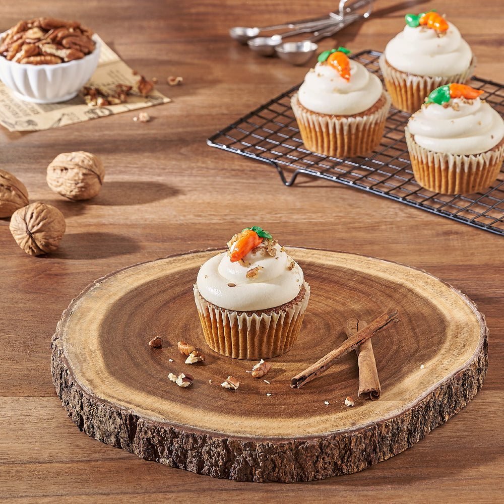 Dinner Party Carrot Cupcake Selection – how the gift is presented