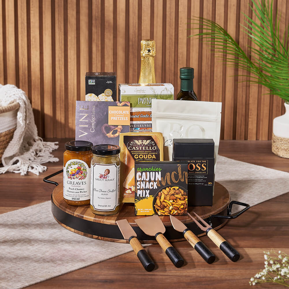 Champagne &amp; Cheese Platter Gift Set, champagne gift, champagne, sparkling wine gift, sparkling wine, cheese board gift, cheese board, Ottawa delivery