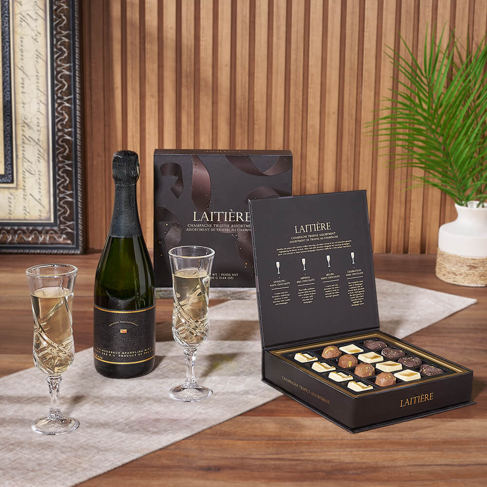 Champagne &amp; Truffles for Two Gift, champagne gift, champagne, sparkling wine gift, sparkling wine, chocolate gift, chocolate, Ottawa delivery