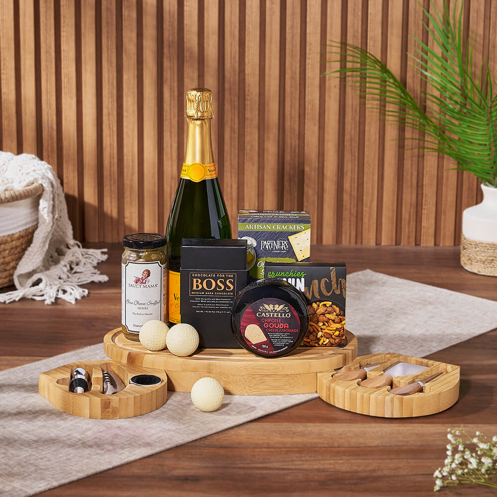 Cheese &amp; Champagne Celebration Gift Set, champagne gift, champagne, sparkling wine gift, sparkling wine, cheese board gift, cheese board, Ottawa delivery