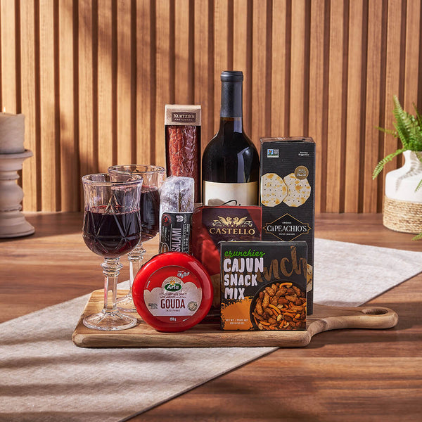 Cheese & Salami Gift Set with Wine Wine gift baskets Ottawa