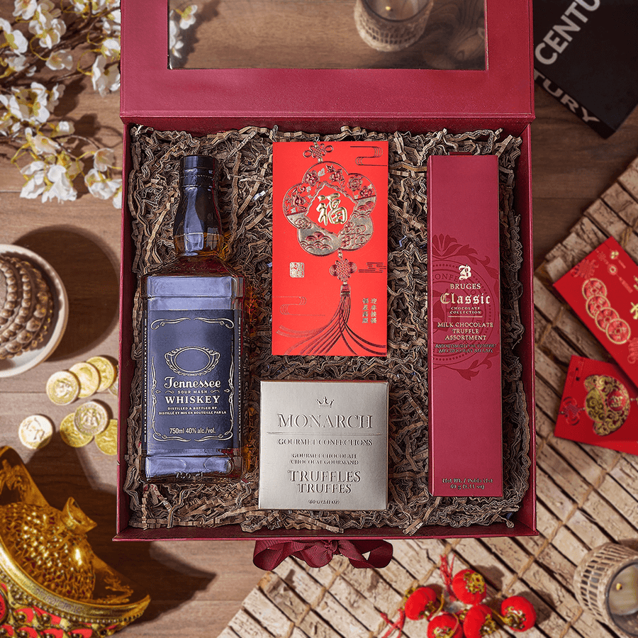 Chinese New Year Spirits & Chocolate Box, chinese new year gift, chinese new year, lunar new year gift, lunar new year, liquor gift, liquor, Ottawa delivery