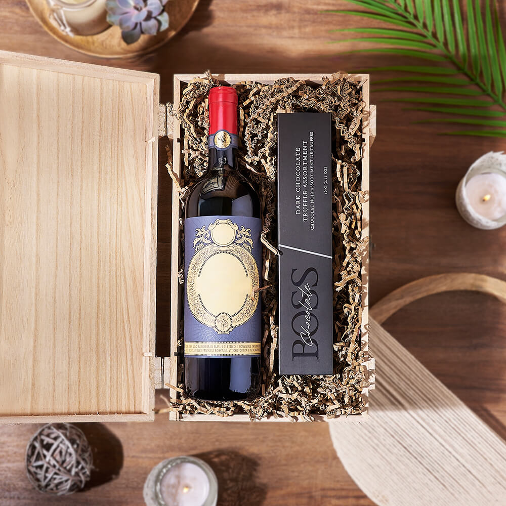 Chocolate &amp; Wine Gourmet Gift Basket, wine gift, wine, chocolate gift, chocolate, Ottawa delivery