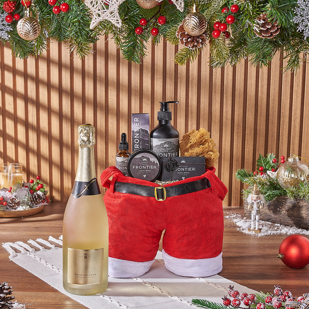 Christmas Champagne & Spa Gift Bag, christmas gift, christmas, champagne gift, champagne, sparkling wine gift, sparkling wine, spa gift, spa, mens spa gift, mens spa, Ottawa delivery