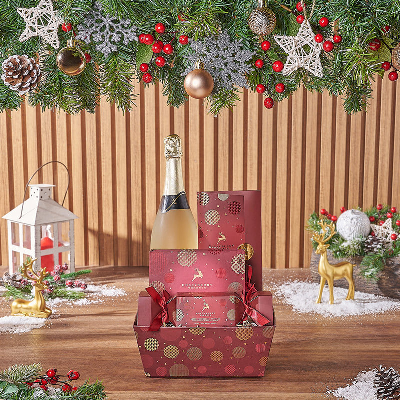 Christmas Joy Champagne Set, champagne gift, champagne, chocolate gift, chocolate, christmas gift, christmas, Ottawa delivery
