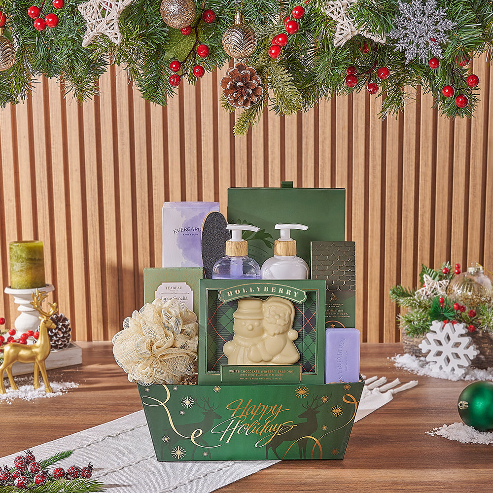 Christmas Relaxation Gift Set, Christmas gift, Christmas, spa gift, spa, chocolate gift, chocolate, tea gift, tea, Ottawa delivery