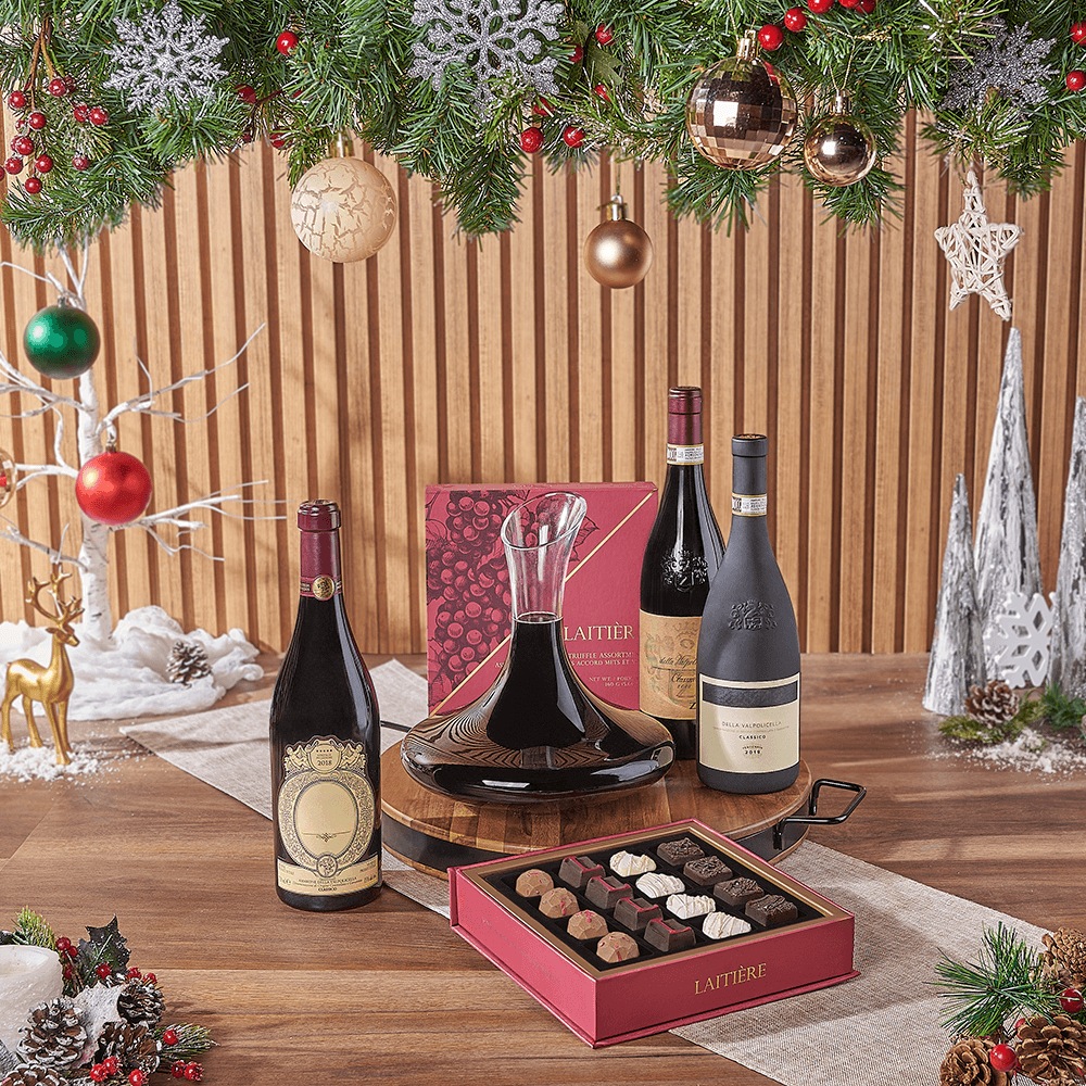 Christmas Wine &amp; Decanter Gift, christmas gift, christmas, wine gift, wine, holiday gift, holiday, decanter gift, decanter, chocolate gift, chocolate, Ottawa delivery
