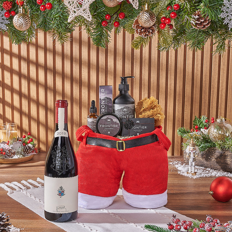Christmas Wine & Spa Gift Bag, wine gift, wine, spa gift, spa, men's spa gift, men's spa, Christmas gift, Christmas, Ottawa delivery