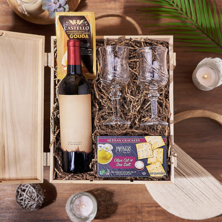 Classic Wine & Cheese Crate, wine gift, wine, cheese gift, cheese, Ottawa delivery