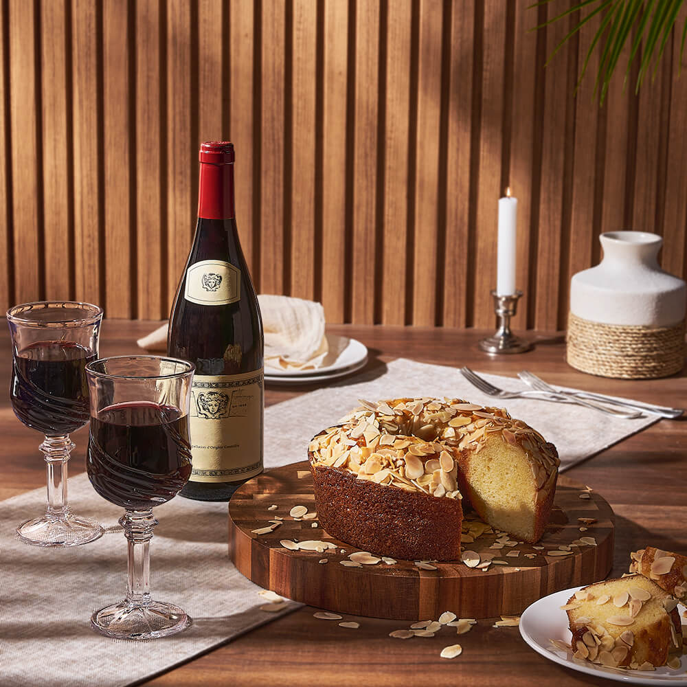 Coffee Cake &amp; Wine Gift Set, wine gift, wine, gourmet gift, gourmet, cake gift, cake, Ottawa delivery